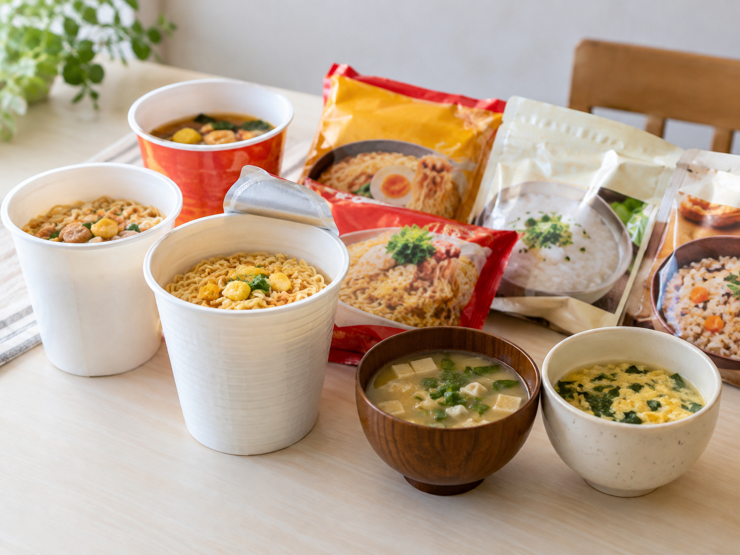 カップ麺などのインスタント食品のイメージ写真