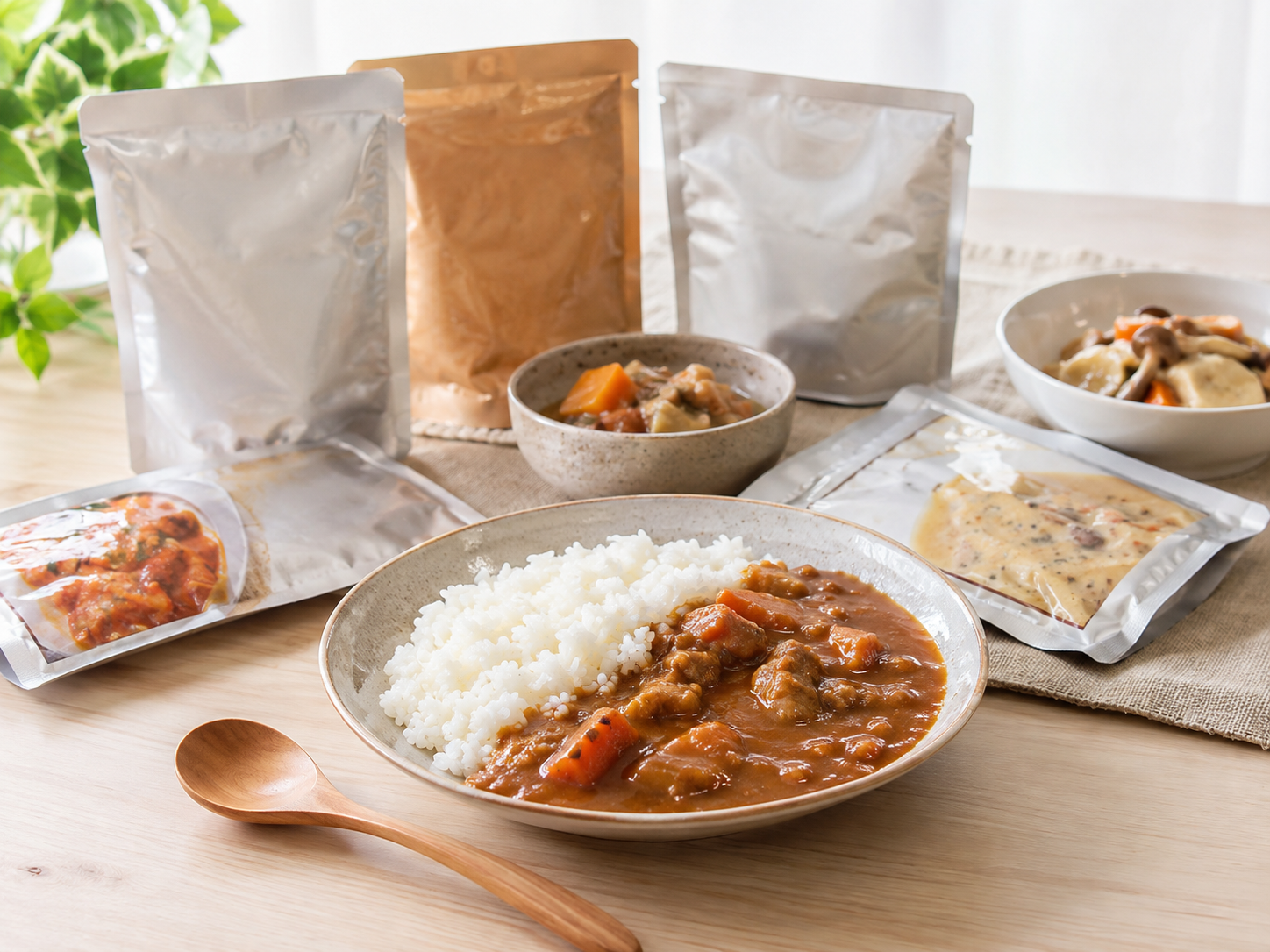 カレーなどのレトルト食品のイメージ写真